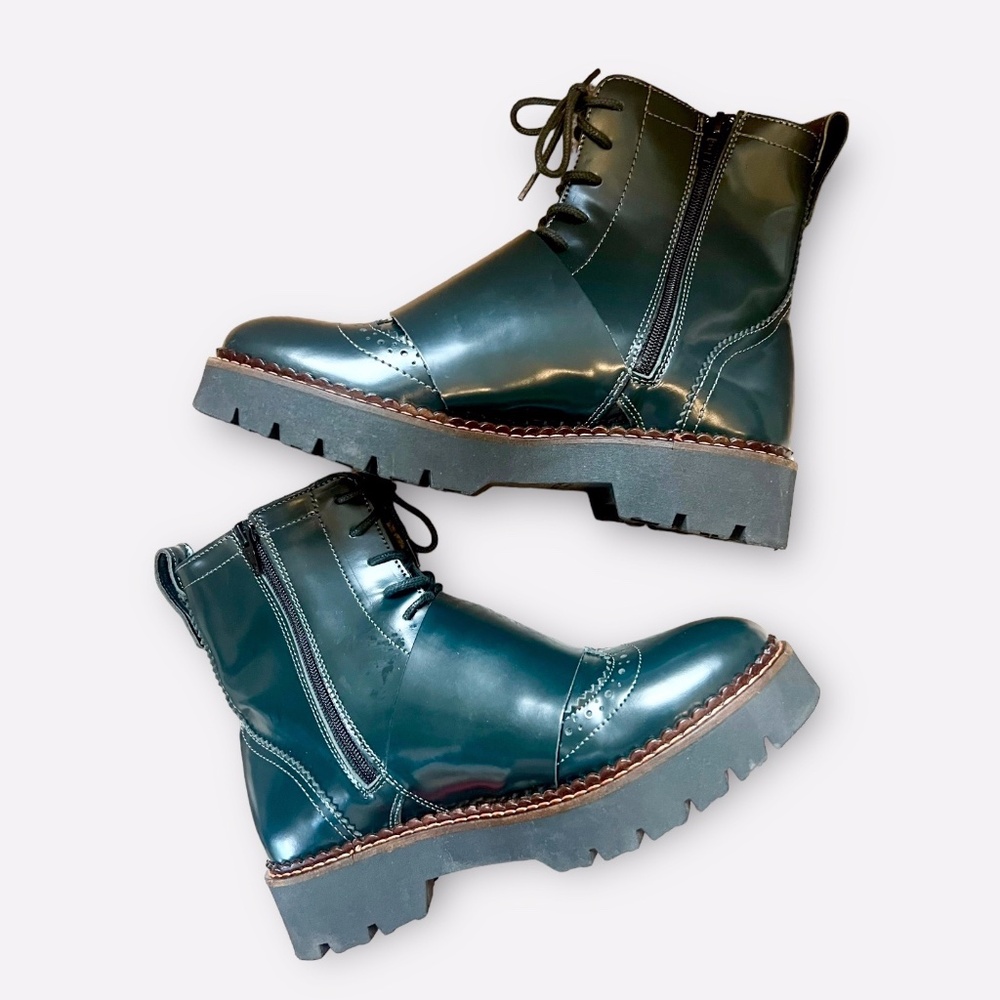 Scotch & Soda Maison Olivine Leather Brogue Boot Ankle Hiking Moto Boots EU 39 - Picture 5 of 14